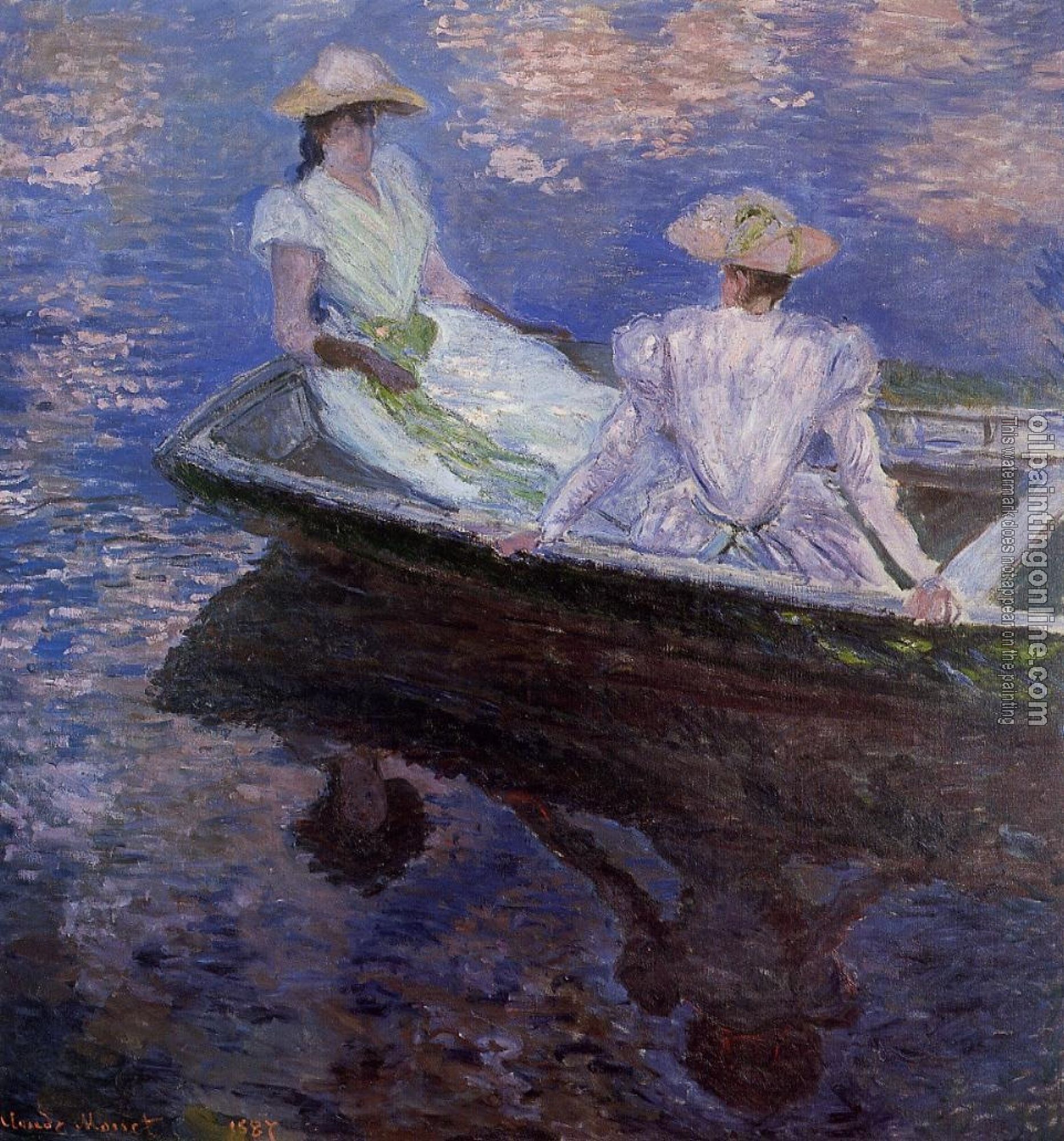Monet, Claude Oscar - Young Girls in a Row Boat